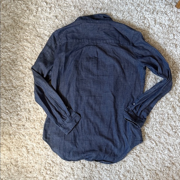 LOFT Women’s Dark Blue Denim Casual Button Down Shirt - Picture 3 of 3